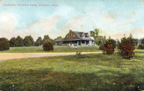 Historic Ottawa Park Toledo OH - Ottawa Park history Toledo - Ottawa Park historic photos Toledo - Frederick Olmsted park design Toledo 
OH pavilion