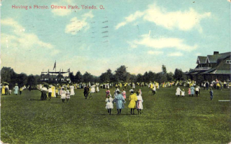 Historic Ottawa Park Toledo OH - Ottawa Park history Toledo - Ottawa Park historic photos Toledo - Frederick Olmsted park design Toledo 
OH picnic